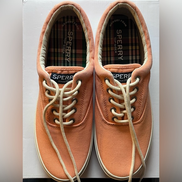 Men’s Sperry Topsider Sneakers. Size 10.5 in rare sherbet orange color! - Picture 6 of 9